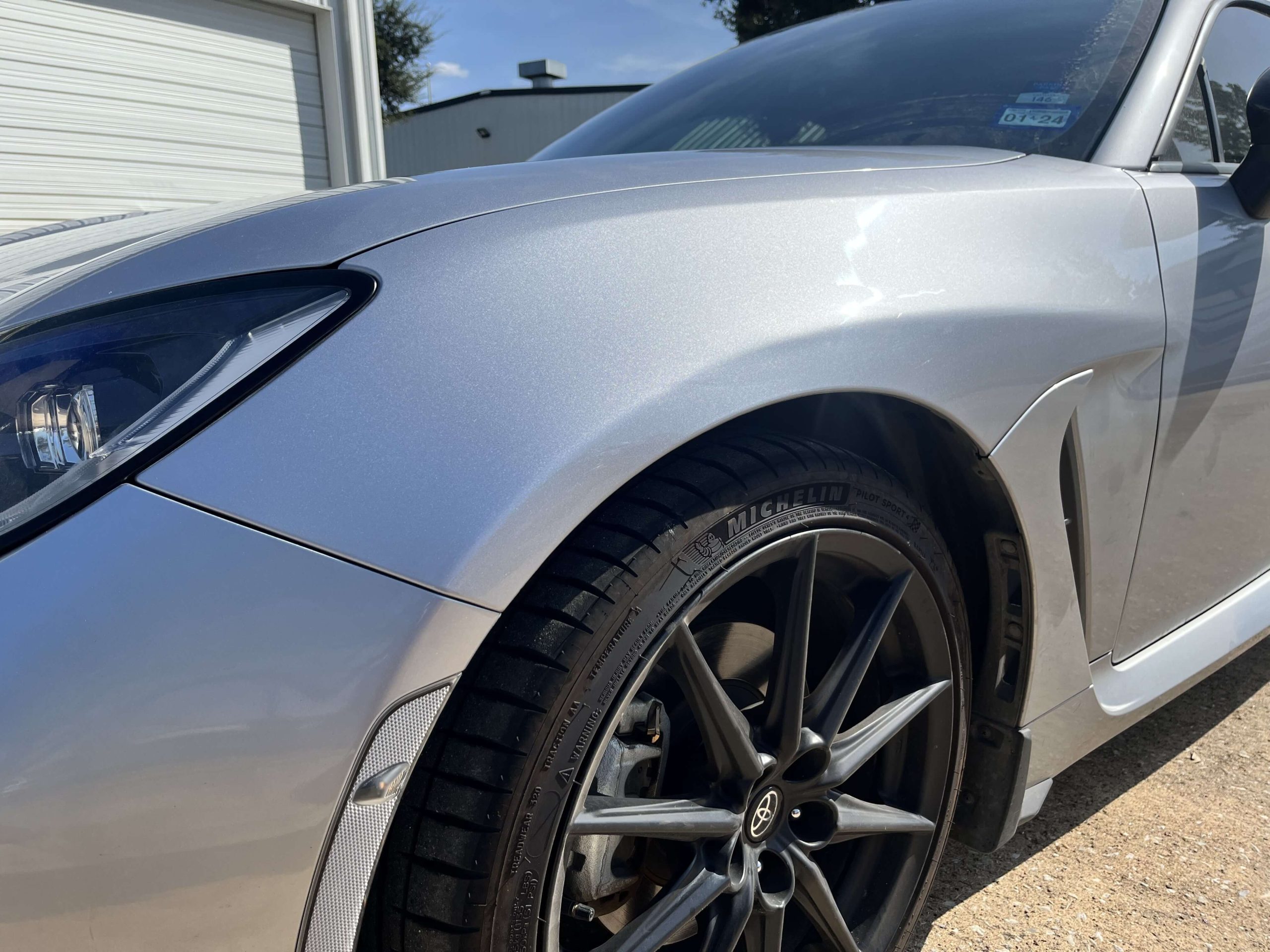 front of a car newly repaired